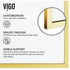 VIGO Zenith 34"x74" Frameless Fixed Glass Shower Screen, Matte Gold, 34" X 74", Clear Glass