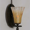 Toltec Lighting Capri 1-Light Wall Sconce, 5.5" Amber Crystal Glass