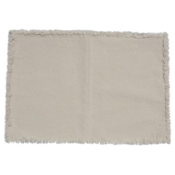 All Natural Frayed Edge Place Mats, Set of 4