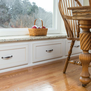 drawers under granite window seat