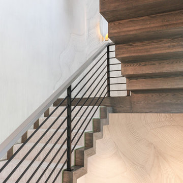 54_Dynamic and Open Wood and Metal Zig-Zag Staircase, Alexandria VA 22302