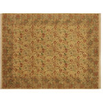 Bareens Designer Rugs - Irfan Pak Persian Aletha Beige/Gray Wool Rug - 9'0'' x 12'7'' - Designed with mesmerizing intricacy and gorgeous color palette, this hand-knotted masterpiece demonstrates the beauty and electrifying thrill of Pak Persian art. These meticulously hand-knotted Pak-Persian rug is made with pure wool and features breathtaking traditional, transitional, and tribal designs in bold luxurious color pallets. Known for their intricate designs these rugs are a reproduction of Persian rugs, made in Pakistan with unique Mughal designs. Made by master weavers using the same Persian texture, design and dying technique, we wanted to produce the most significant manifestation of Persian art, life, and culture. This rug is most famous for its exceptional quality, incredible designs, patterns, and vibrant rich color. Pak-Persian rugs made with Persian weave with high knot counts, which enables the high intricacy and detail found in the patterns are also referred to as "State of art", each color adds a rich beautiful detail in the artwork of this rug. The design, color, and beautiful chromatic composition with a vibrant sheen with intricate designs, exude beauty, elegance, and quality make this rug a masterpiece of its own.