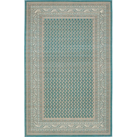 Unique Loom Teal Allover Williamsburg 5'x8' Area Rug