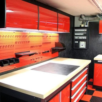 Wall Control Orange Metal Pegboard In TRM Garage Build Out