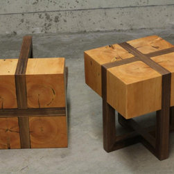 Hobby Project - Reclaimed Beam and Walnut Tables - Coffee And Accent Tables