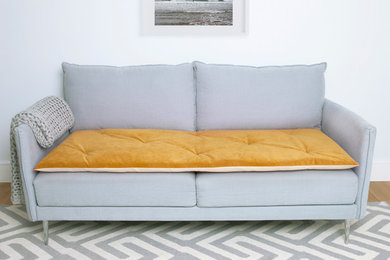 Sofa Topper in Turmeric Plush Velvet