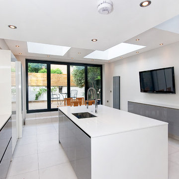 White and Grey Family Kitchen
