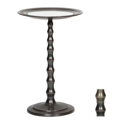 Prima - Compton Accent Table, Aged Nickel - Side Tables And End Tables