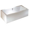 Aqua Eden 67" Acrylic Freestanding Rectangular Tub With Drain, White