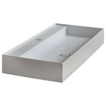 Alice Ceramica - Hide Bathroom Sink, Wall Hung, 100x45 cm - Made by hand by Italian artisans, the Hide Bathroom Sink exudes calm sophistication. Thanks to its simple lines, the large wall hung sink is an easy addition to a contemporary bathroom. A young company who pride themselves on creativity and ambition, Alice Ceramica crafts all their products in the hills north of Rome.