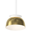 Belle Flare LED Bell Pendant, Brass, Short