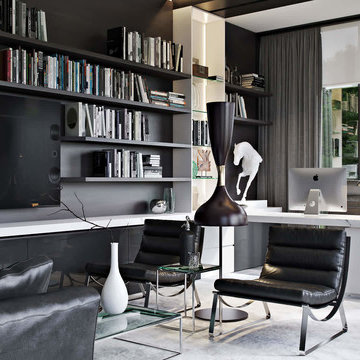 3D Rendering For Interior Design Of A Home Office