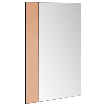 Eric Accent Rectangle Mirror, Rose Gold, 24"x18"
