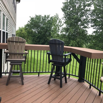 TimberTech Deck with Drink Rail by Port Barrington, IL Deck Designer.