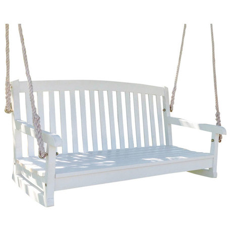 Royal Fiji Acacia Outdoor 2-Seater Hanging Swing, Antique White