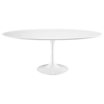 Modern Urban Contemporary Fiberglass Dining Table, White Steel Wood