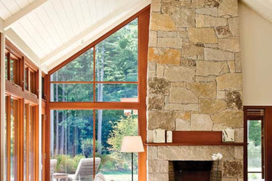 Inspiration for a contemporary living room remodel in Boston