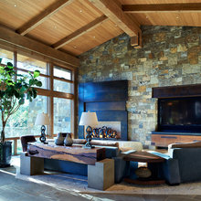 Stoneview House Rustic Living Room, Denver