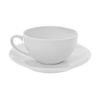 Royal Coupe White Oversized Cup and Saucer, Set of 6