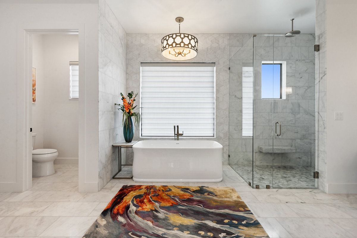 Main Bath: Marble meets Modern