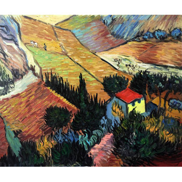 Van Gogh "Landscape with House and Ploughman, 1889", Unframed loose canvas