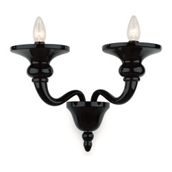 Inviting Home Inc. - Black Crystal Glass Sconce - Wall Sconces