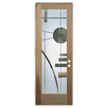 Front Door - Interval - Hickory - 36" x 80" - Knob on Right - Push Open