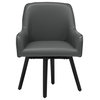 Multifunctional Dining Chair, Comfortable Swivel Seat, Smoke Grey/Bonded Leather