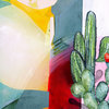 Desert botanical painting, cactus art, contemporary landscape painting