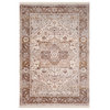 Ephesians Updated Traditional Dark Brown, Pale Pink Area Rug, 9'x12'10"