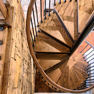 Rustic Forged Iron Spiral Staircase
