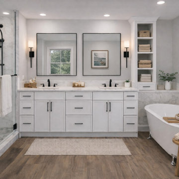 Nacreous Shaker Slim Dove White Gallery| Bathroom Projects