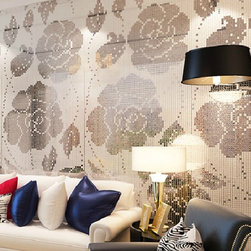 Interior wallpaper rose pattern silver tile - Products