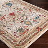Crafty Traditional Dark Red, White Area Rug, 3'x5'