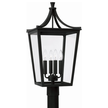 Adair Four Light Outdoor Post Lantern, Black