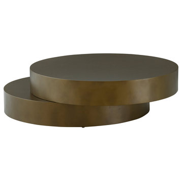 Modrest Grayson Glam Brushed Bronze Metallic Coffee Table