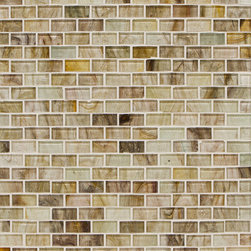 Mantra Mini Brick Mosaic in Cashew Gloss - Tile
