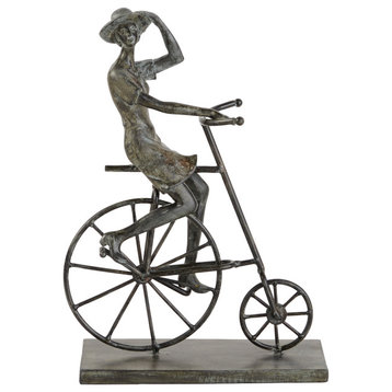 Bronze Polystone Traditional Sculpture, Bicycle 13 x 9 x 4