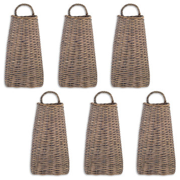 Wall Basket (Set Of 6) 7"H Willow