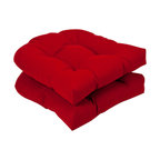 Pompeii Red Wicker Seat Cushion, Set of 2