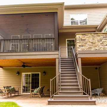 Screen Room Addition with Retractable Screens, Outdoor Kitchen, and Patio