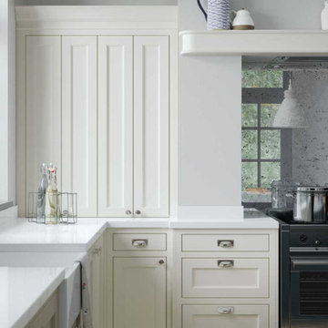 Four Door Larder and Rounded Mantle Shelf.