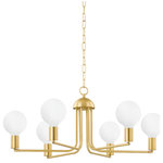 Mitzi - Blakely 6 Light Chandelier, Aged Brass - Blakely proves there is beauty in imperfection, flaunting a silhouette that stuns. Bold yet understated, this 2-light wall sconce and 6-light chandelier feature opposing bulbs extending from an old bronze, polished nickel, or aged brass frame.
