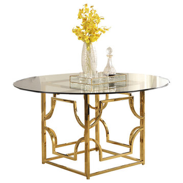 Kina Dining Table, Gold Plated, 54"