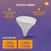 Plastic Funnel for Liquid Transfer, Dishwasher Safe, White, Large, 3-Pack