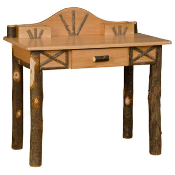 Hickory Log Student Desk, Hickory & Oak