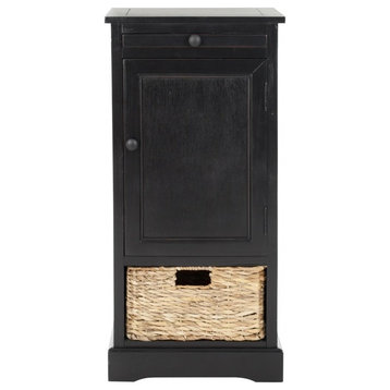 Safavieh Raven Tall Storage Unit, Distressed Black