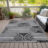 Machine Washable Indoor/Outdoor Chantille ACN540 Black 10' x 14' Rug