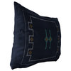 SILK NAVY Indoor|Outdoor Lumbar Pillow By Becky Bailey