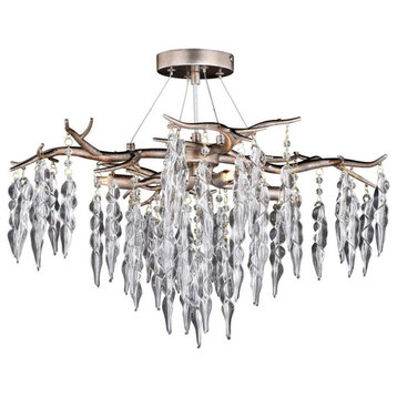Vaxcel - Rainier 4-Light Semi-Flush Mount in Glam and Waterfall Style 13 Inches